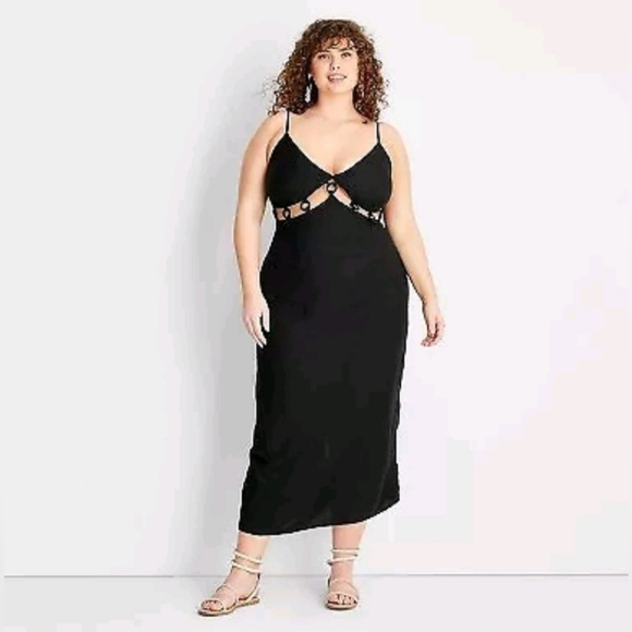 Women's Sleeveless Ring Detail Maxi Dress - Future Collective Black - Picture 1 of 4